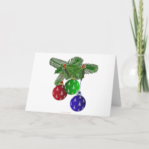 Farbenfrohe Weihnachtsbaumdekorationen Feiertagskarte