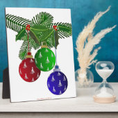 Farbenfrohe Weihnachtsbaumdekorationen Fotoplatte (Seite)
