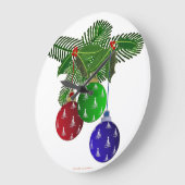 Farbenfrohe Weihnachtsbaumdekorationen Große Wanduhr (Winkel)
