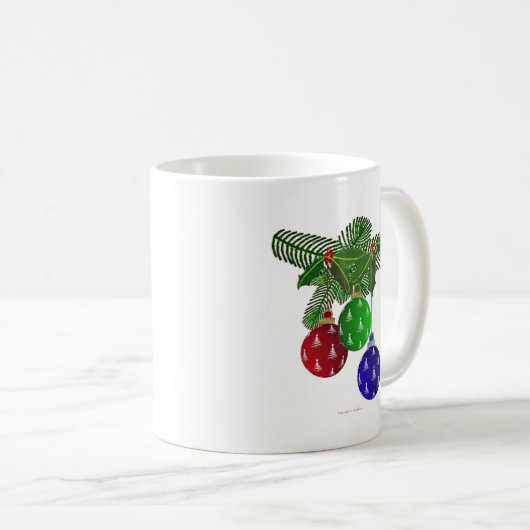 Farbenfrohe Weihnachtsbaumdekorationen Kaffeetasse (VorderseiteRechts)