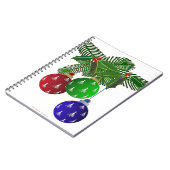 Farbenfrohe Weihnachtsbaumdekorationen Notizblock (Linke Seite)