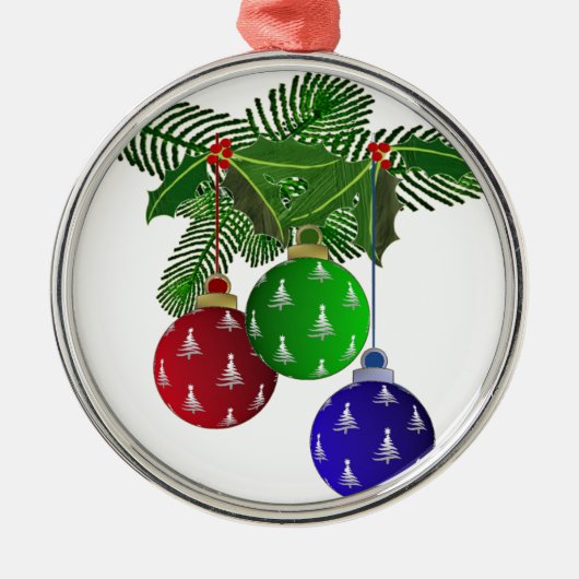 Farbenfrohe Weihnachtsbaumdekorationen Ornament Aus Metall (Vorne)