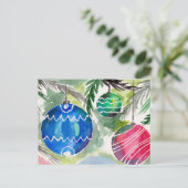 Farbenfrohe Weihnachtsbaumdekorationen Postkarte (Stehend Vorderseite)