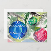 Farbenfrohe Weihnachtsbaumdekorationen Postkarte (Vorne/Hinten)