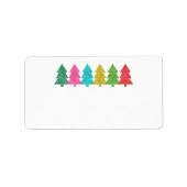 Farbenfrohe Weihnachtsbäume Adressaufkleber (Vorne)