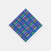 Farbenfrohe Weihnachtsbäume auf blau Serviette (Ecke)