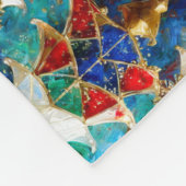 Farbenfrohe Weihnachtsbäume aus Glas Fleecedecke (Ecke)