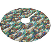 Farbenfrohe Weihnachtsbäume aus Glas Polyester Weihnachtsbaumdecke (Schrägansicht)