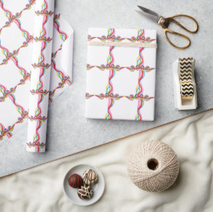 Farbenfrohe Weihnachtsbäume - bunte Bogen Geschenkpapier