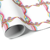 Farbenfrohe Weihnachtsbäume - bunte Bogen Geschenkpapier (Rolleneckpunkt)