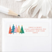 Farbenfrohe Weihnachtsbäume Custom Rücksendeadress (Insitu)