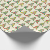 Farbenfrohe Weihnachtsbäume Festlich Geschenkpapier (Ecke)