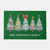 Farbenfrohe Weihnachtsbäume Fußmatte (Vorderseite)