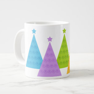 Farbenfrohe Weihnachtsbäume Jumbo-Tasse