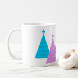 Farbenfrohe Weihnachtsbäume Kaffeetasse