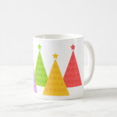 Farbenfrohe Weihnachtsbäume Kaffeetasse (VorderseiteRechts)