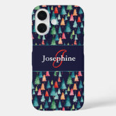 Farbenfrohe Weihnachtsbäume Mit Monogramm Case-Mate iPhone Hülle (Rückseite)