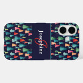 Farbenfrohe Weihnachtsbäume Mit Monogramm Case-Mate iPhone Hülle (Rückseite (Horizontal))