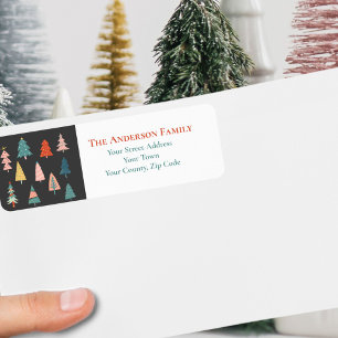 Farbenfrohe Weihnachtsbäume Name