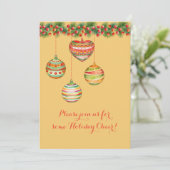 Farbenfrohe Weihnachtsbäume Party laden ein Einladung (Stehend Vorderseite)