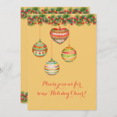 Farbenfrohe Weihnachtsbäume Party laden ein Einladung (Vorne/Hinten)