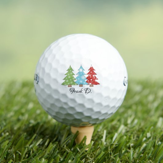 Farbenfrohe Weihnachtsbäume Personalisiert Callawa Golfball (Insitu T-Shirt)