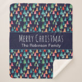 Farbenfrohe Weihnachtsbäume Personalisiert Sherpadecke (Vorderseite)