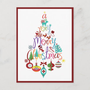 Farbenfrohe Weihnachtsbaume Postkarte