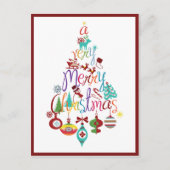 Farbenfrohe Weihnachtsbaume Postkarte (Vorderseite)