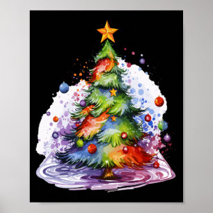 Farbenfrohe Weihnachtsbaume, saisonale Dekoration