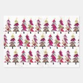 Farbenfrohe Weihnachtsbaumen Muster 3 Blätter (Vorderseite 2)