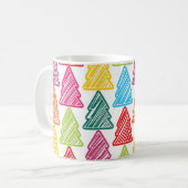 Farbenfrohe Weihnachtsbaumen Tasse (Vorderseite Links)