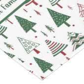 Farbenfrohe Weihnachtsbaumen Tischläufer (Ecke)