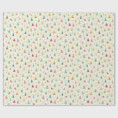 Farbenfrohe Weihnachtsbaumen Urlaub Geschenkpapier (Flach)