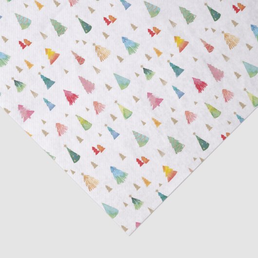 Farbenfrohe Weihnachtsbaumen Urlaub Seidenpapier (Detail)