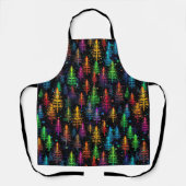 Farbenfrohe Weihnachtsbaumglühen im Dunkelwald Schürze (Vorderseite)