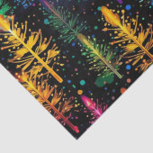 Farbenfrohe Weihnachtsbaumglühen im Dunkelwald Seidenpapier (Detail)