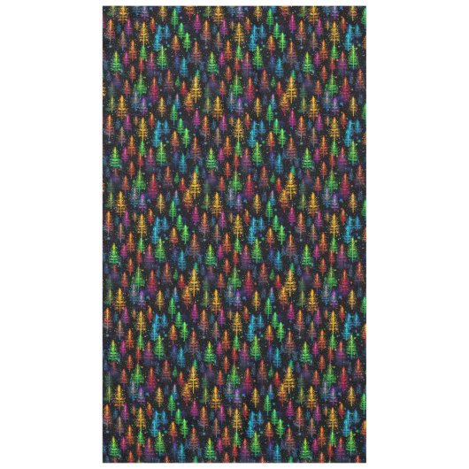 Farbenfrohe Weihnachtsbaumglühen im Dunkelwald Tischdecke (Vorderseite)