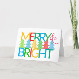 Farbenfrohe Weihnachtsbaumkarte Feiertagskarte