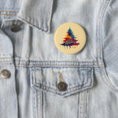 Farbenfrohe Weihnachtsbaumkunst - Frohe Weihnachts Button (Beispiel)