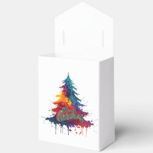 Farbenfrohe Weihnachtsbaumkunst - Frohe Weihnachts Geschenkschachtel