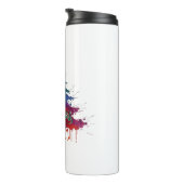 Farbenfrohe Weihnachtsbaumkunst - Frohe Weihnachts Thermosbecher (Nach rechts gedreht)