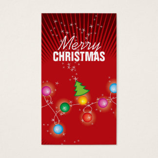 Farbenfrohe Weihnachtsbaumleuchten - Geschenk-Tag