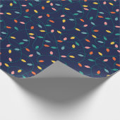 Farbenfrohe Weihnachtsbaumleuchten Muster blau bla Geschenkpapier (Ecke)