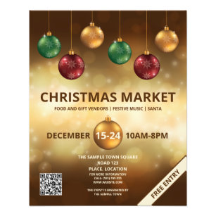 Farbenfrohe Weihnachtsbaummöbel - Weihnachtsmarkt Flyer