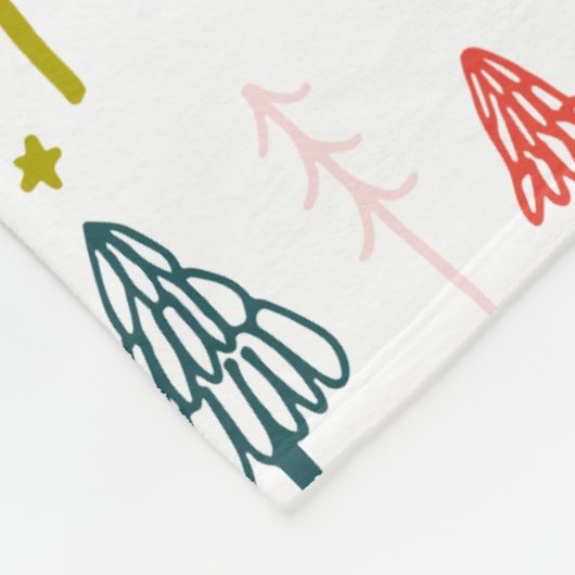 Farbenfrohe Weihnachtsbaummuster Fleecedecke (Ecke)