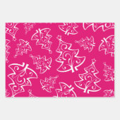Farbenfrohe Weihnachtsbaummuster Geschenkpapier Set (Vorderseite 2)