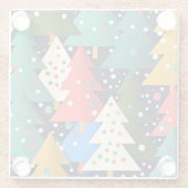 Farbenfrohe Weihnachtsbaummuster Glasuntersetzer (Rückseite)