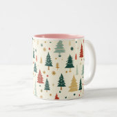 Farbenfrohe Weihnachtsbaummuster-Tasse Zweifarbige Tasse (VorderseiteRechts)