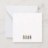 Farbenfrohe Weihnachtsbaummuster von Boho Mitteilungskarte (Rückseite)